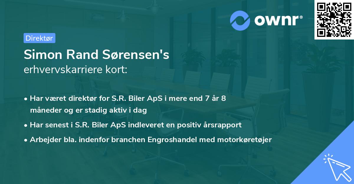 Simon Rand Sørensen's erhvervskarriere kort