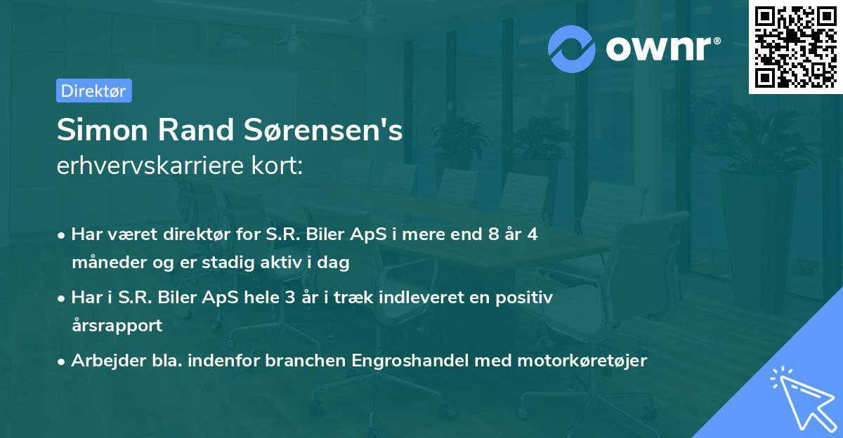Simon Rand Sørensen's erhvervskarriere kort