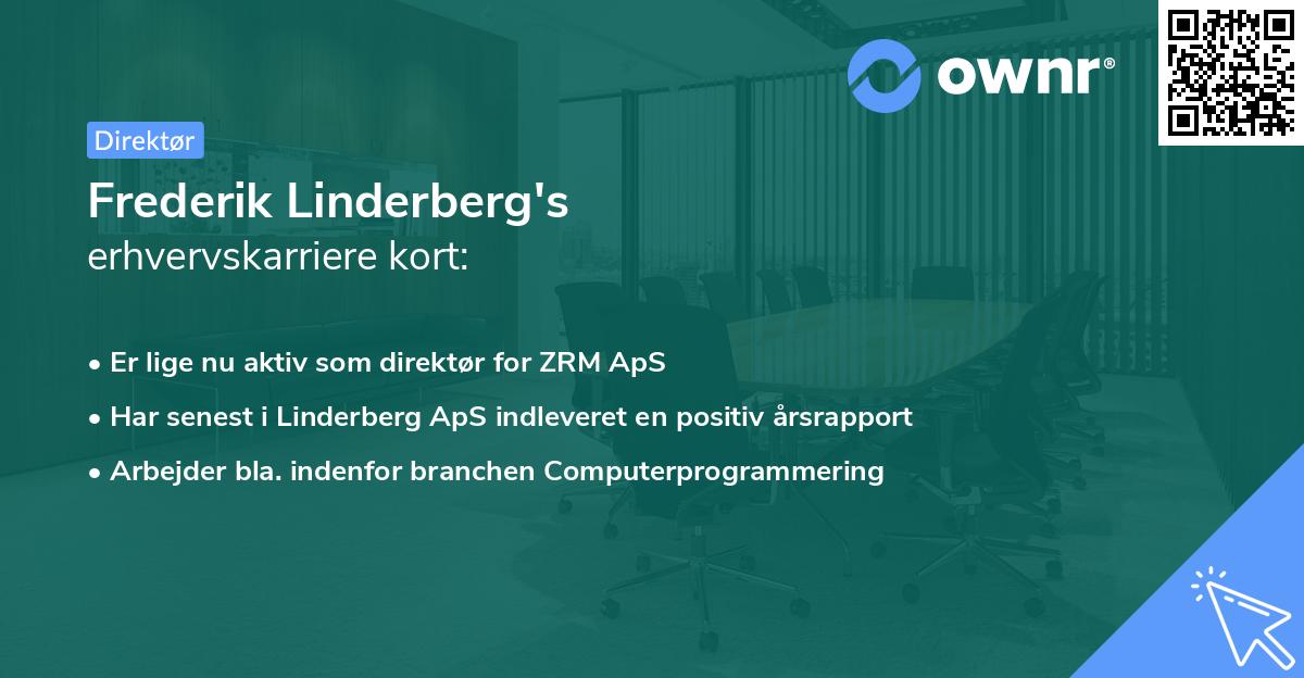 Frederik Linderberg's erhvervskarriere kort