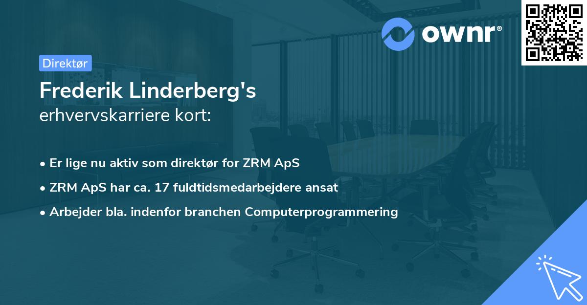 Frederik Linderberg's erhvervskarriere kort