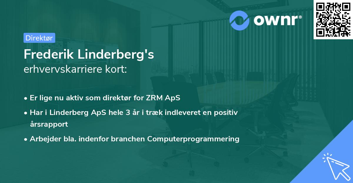 Frederik Linderberg's erhvervskarriere kort
