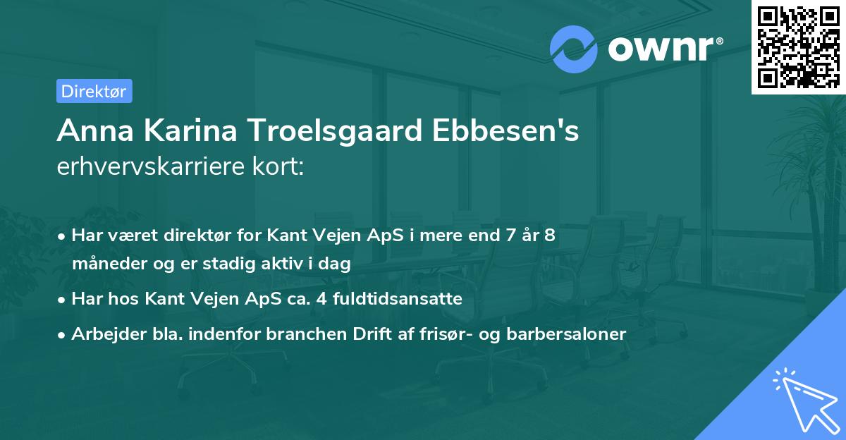 Anna Karina Troelsgaard Ebbesen's erhvervskarriere kort