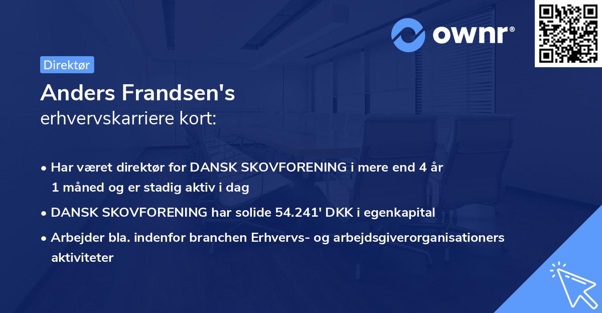Anders Frandsen's erhvervskarriere kort