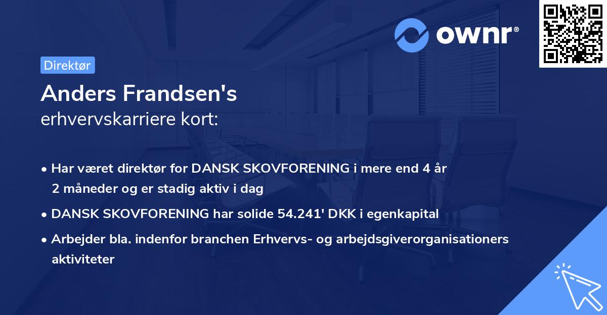 Anders Frandsen's erhvervskarriere kort