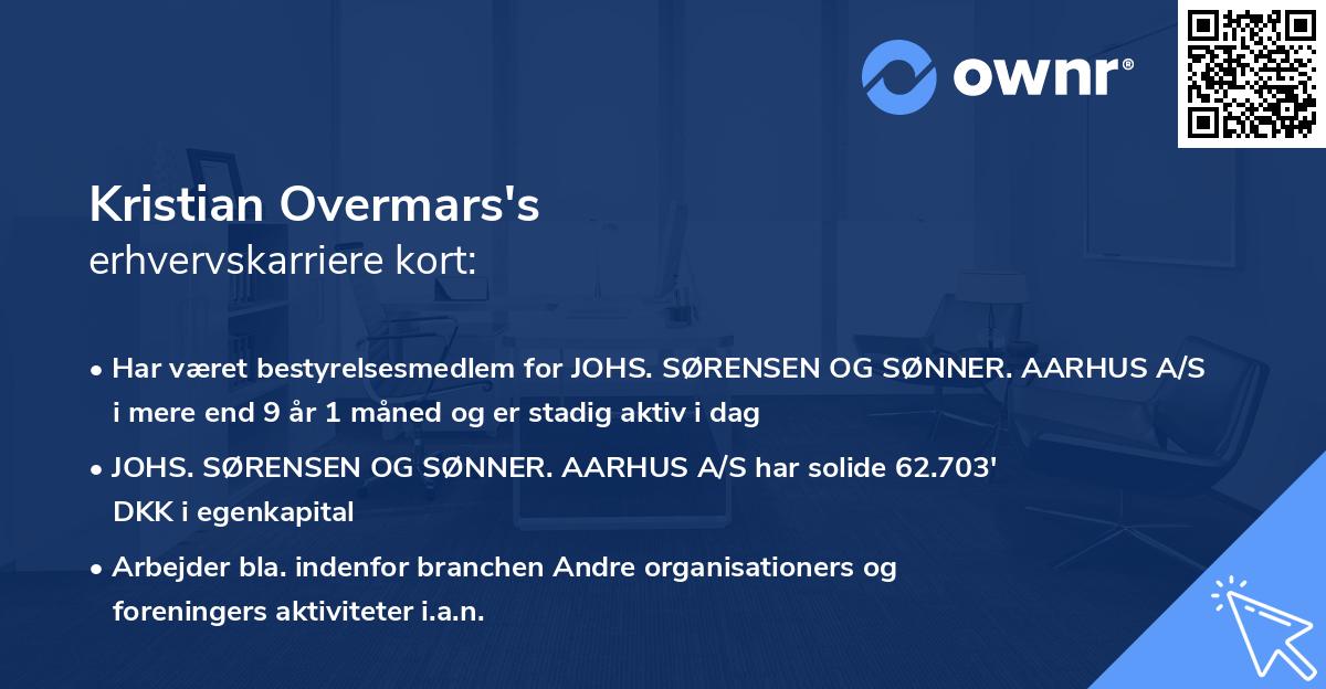 Kristian Overmars's erhvervskarriere kort