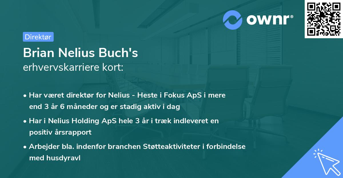 Brian Nelius Buch's erhvervskarriere kort