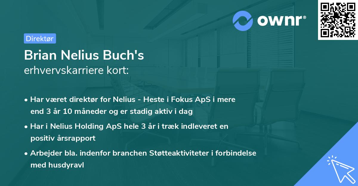 Brian Nelius Buch's erhvervskarriere kort