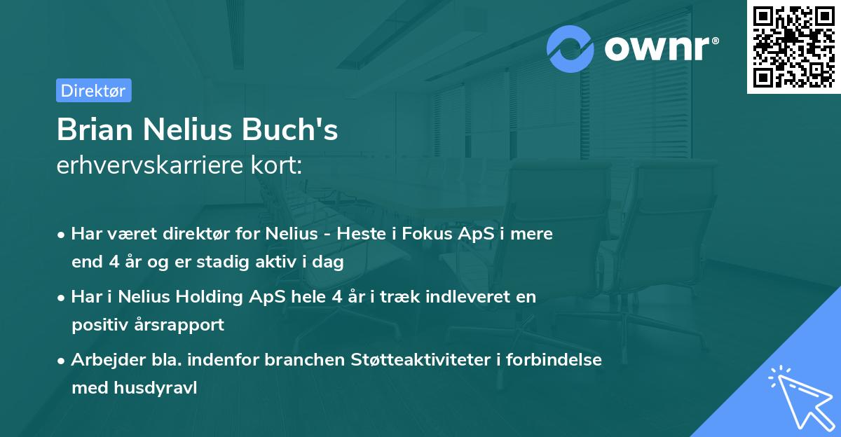 Brian Nelius Buch's erhvervskarriere kort