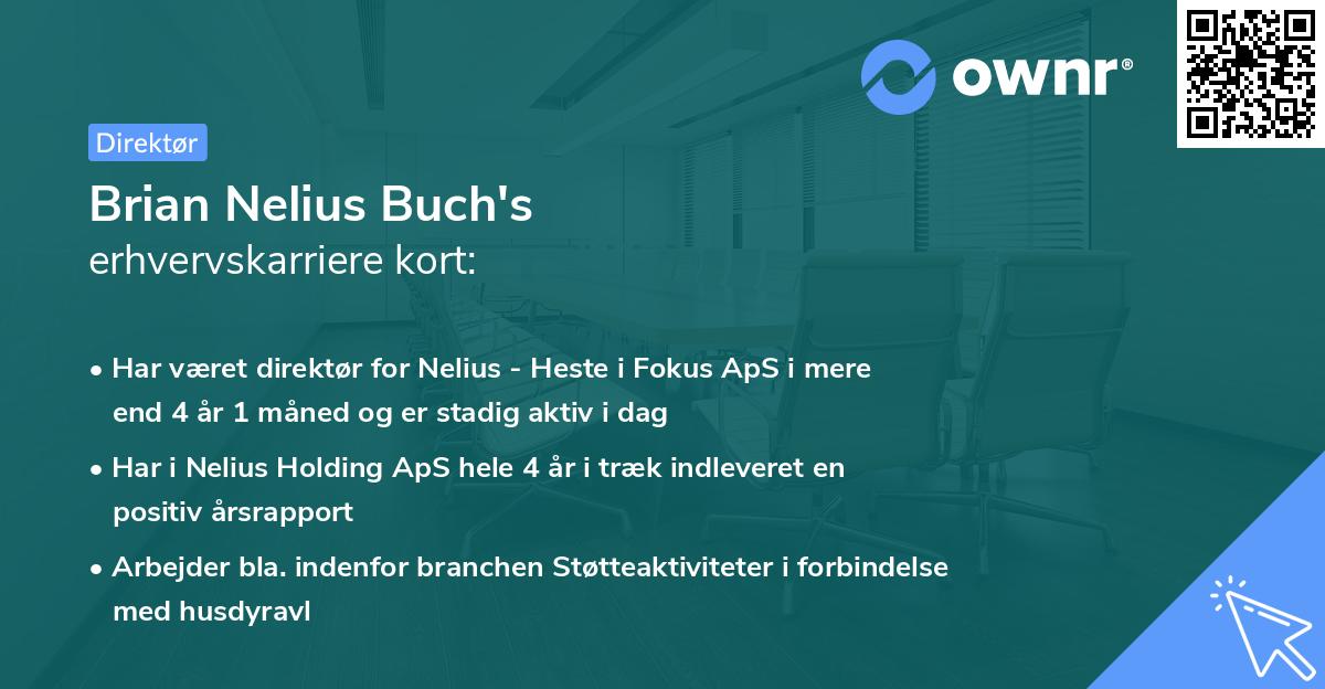 Brian Nelius Buch's erhvervskarriere kort