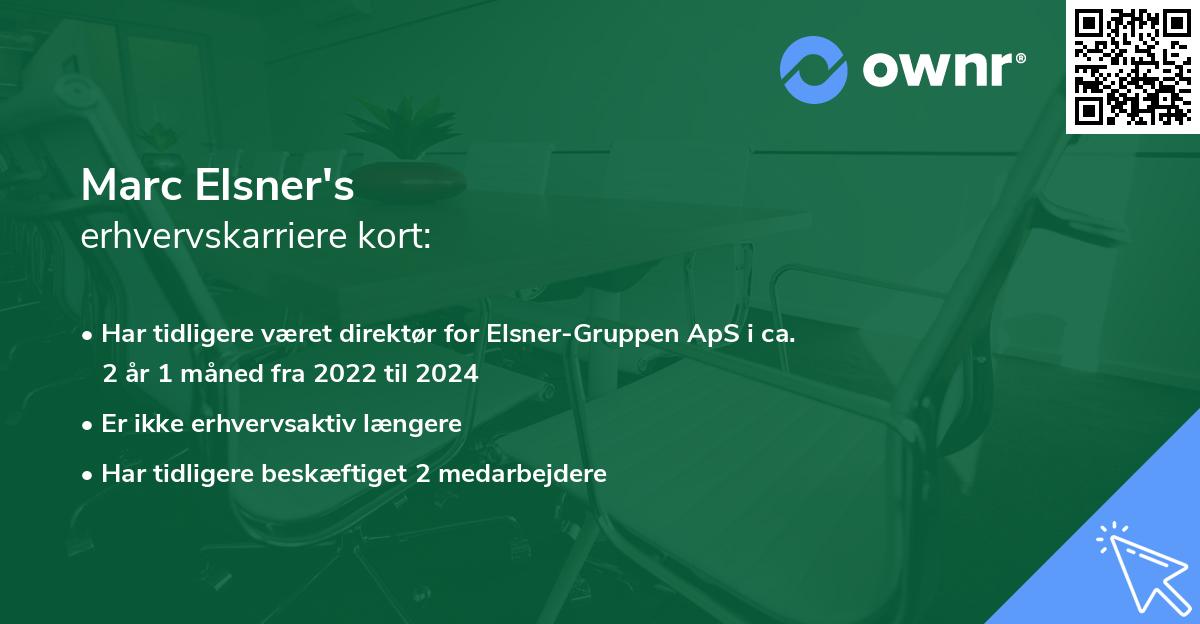 Marc Elsner's erhvervskarriere kort
