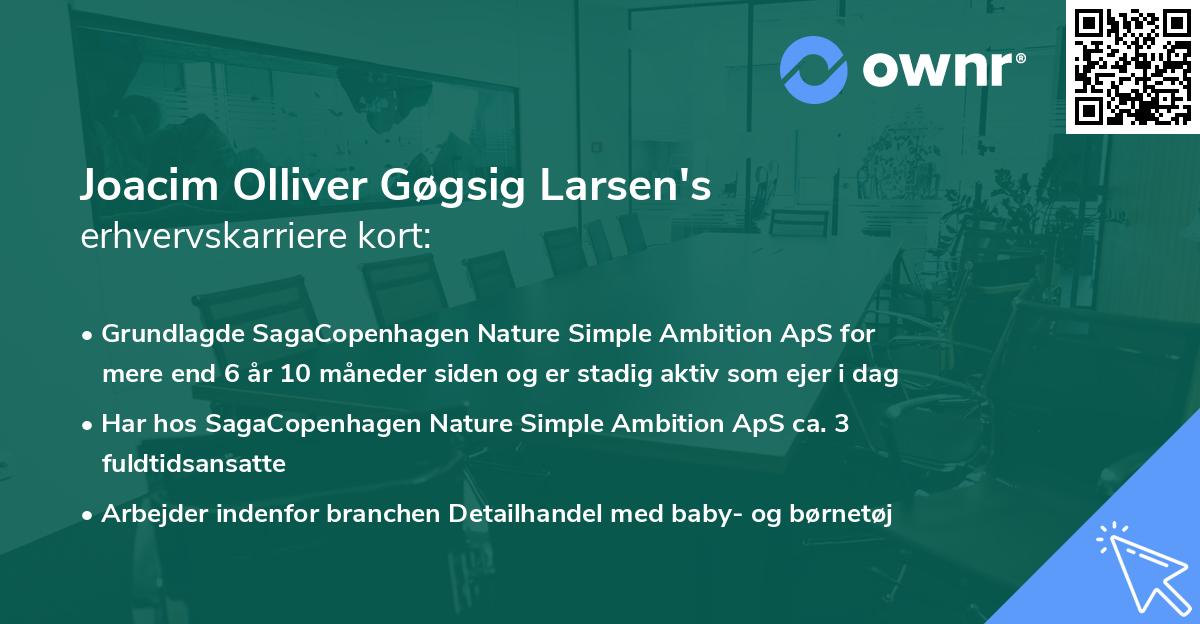 Joacim Olliver Gøgsig Larsen's erhvervskarriere kort