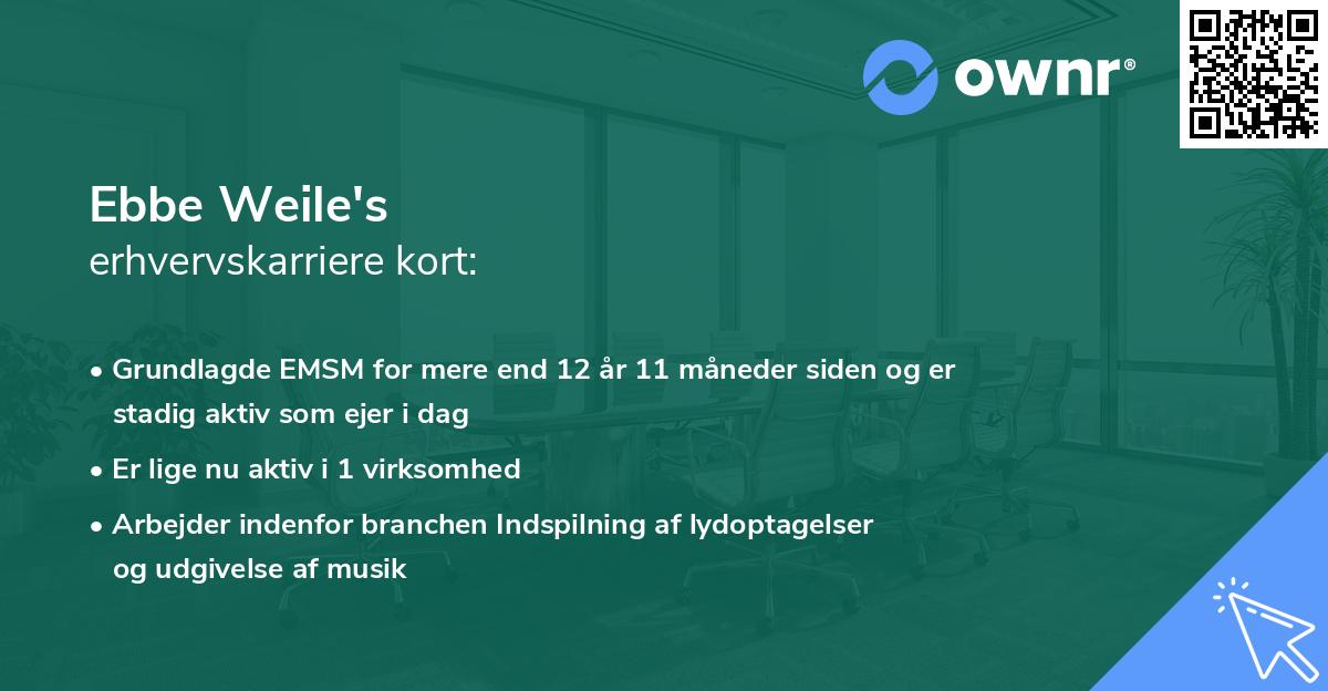 Ebbe Weile's erhvervskarriere kort
