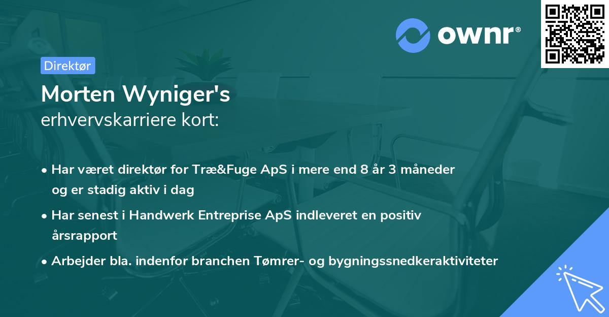 Morten Wyniger's erhvervskarriere kort
