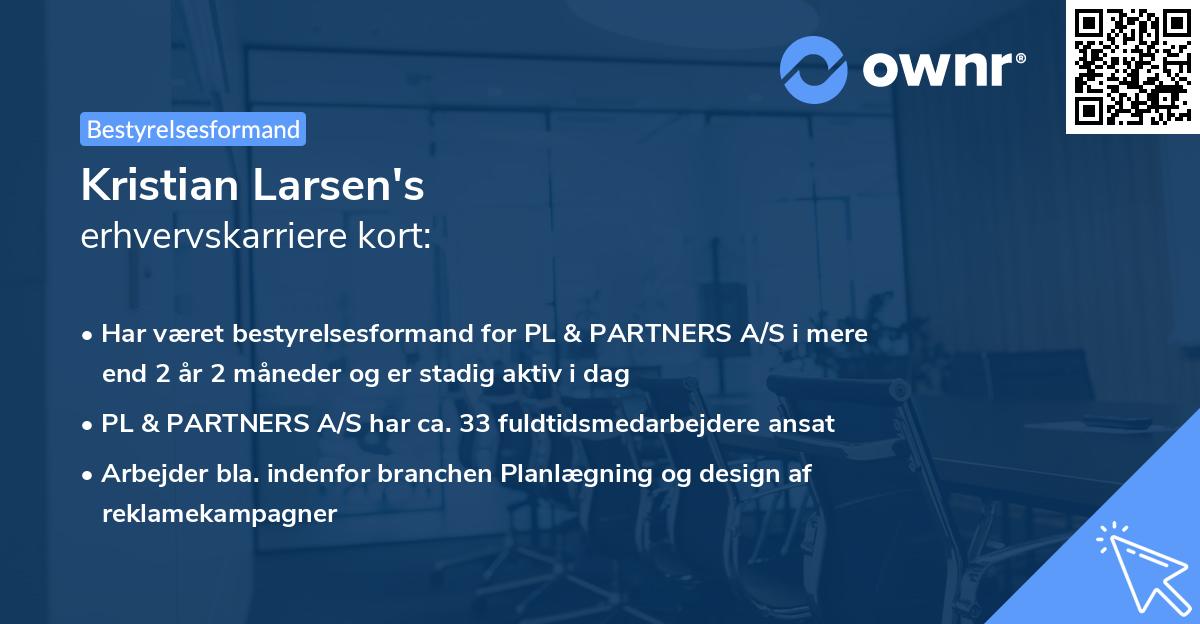 Kristian Larsen's erhvervskarriere kort