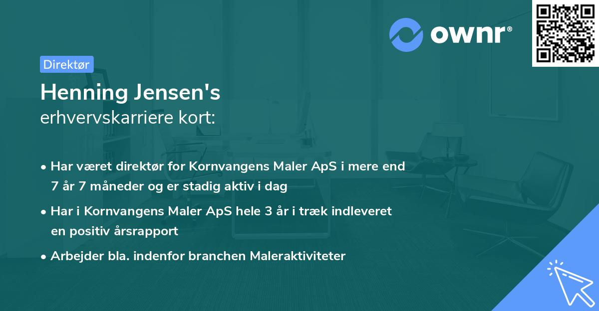 Henning Jensen's erhvervskarriere kort