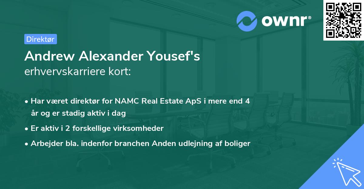 Andrew Alexander Yousef's erhvervskarriere kort