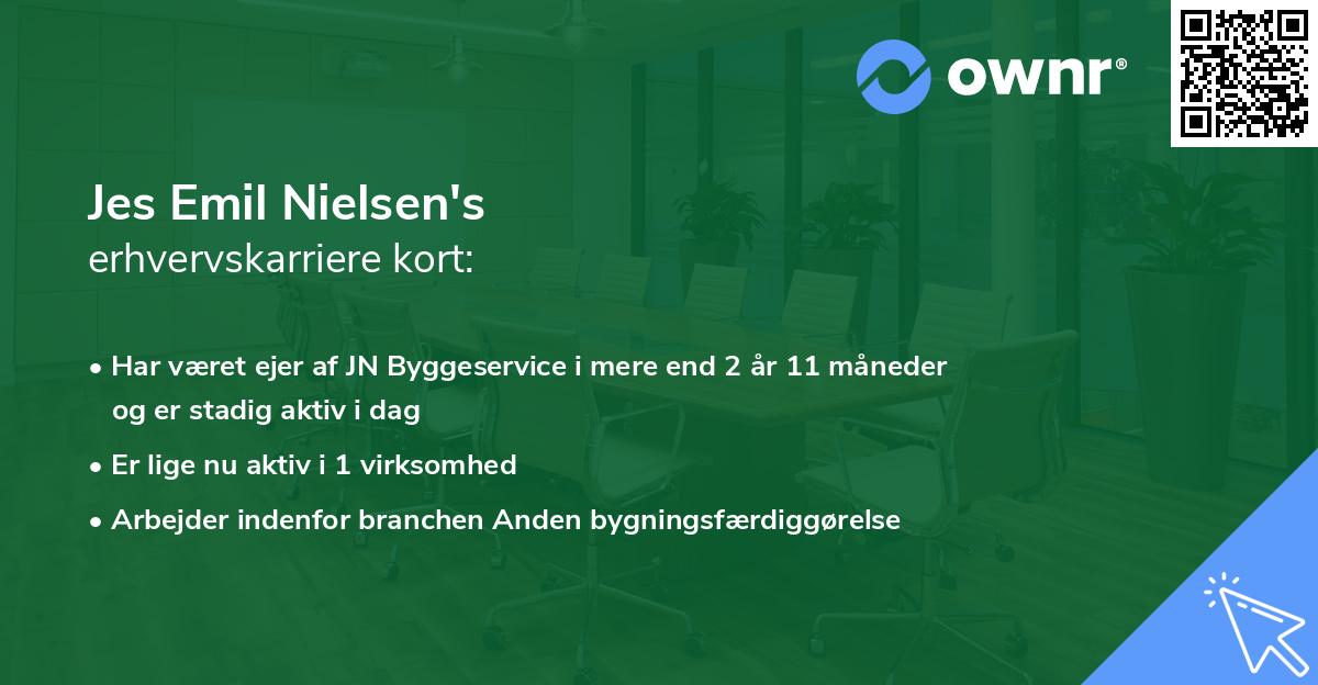 Jes Emil Nielsen's erhvervskarriere kort