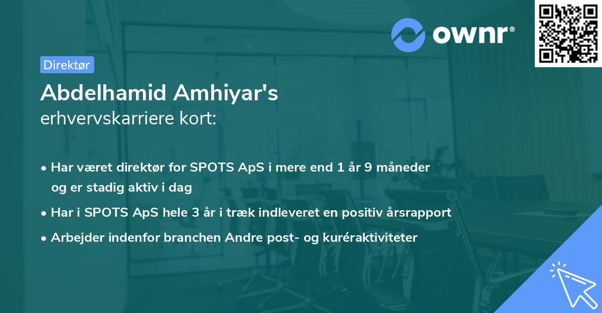 Abdelhamid Amhiyar's erhvervskarriere kort