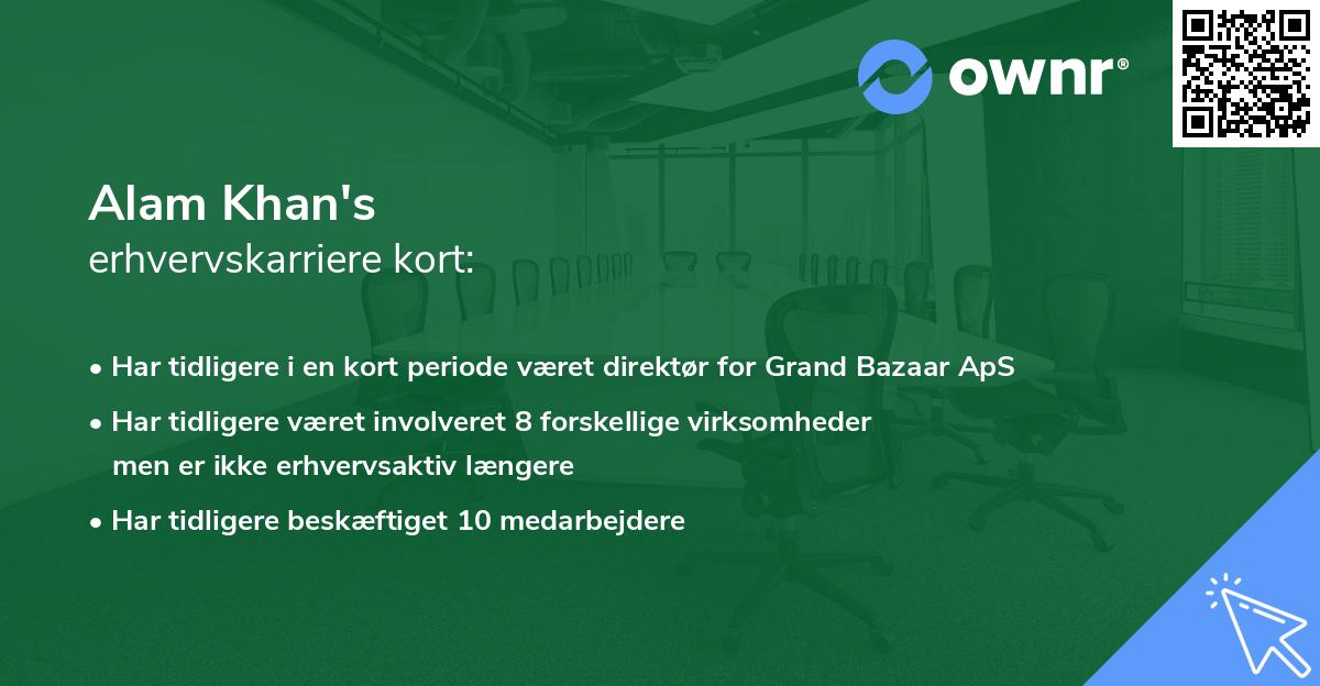 Alam Khan's erhvervskarriere kort