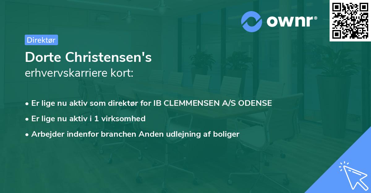 Dorte Christensen's erhvervskarriere kort