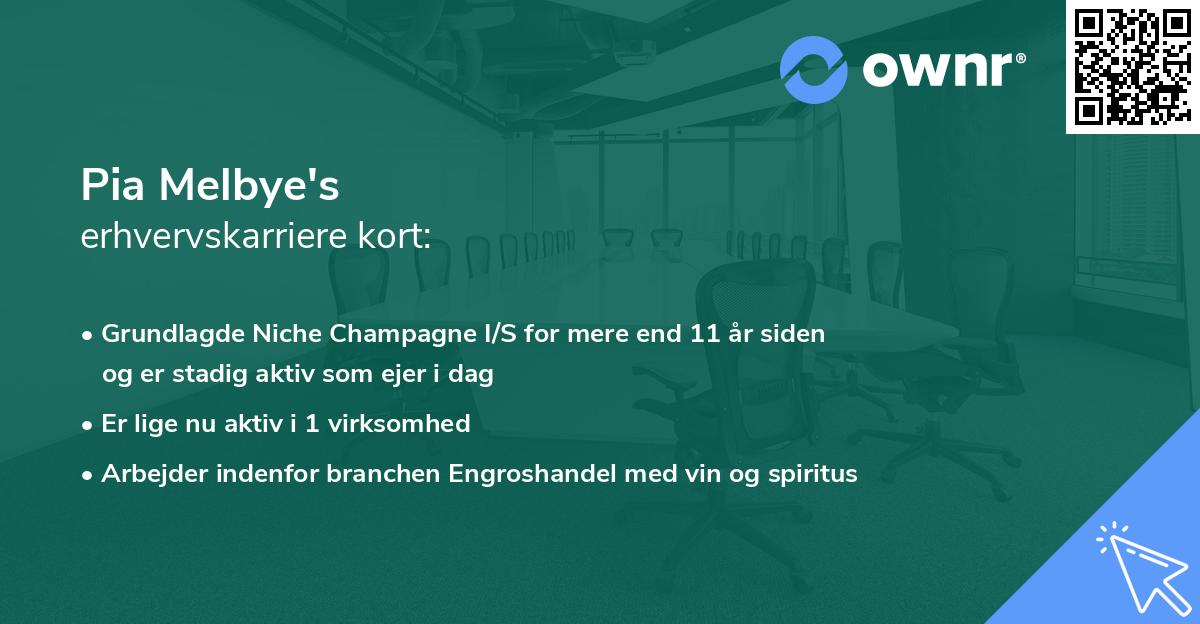 Pia Melbye's erhvervskarriere kort