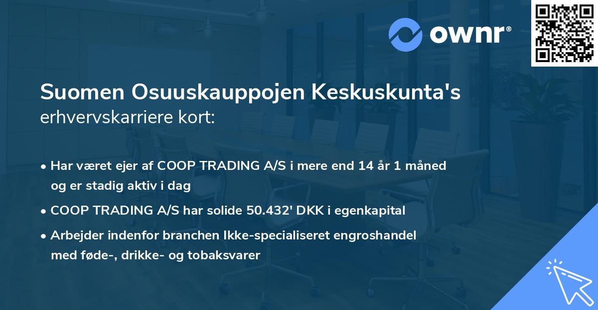 Suomen Osuuskauppojen Keskuskunta's erhvervskarriere kort