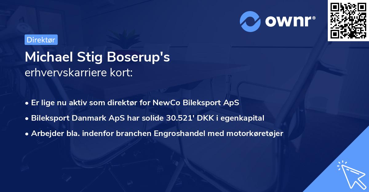 Michael Stig Boserup's erhvervskarriere kort