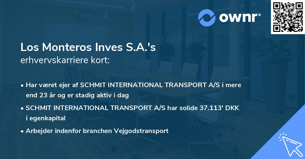 Los Monteros Inves S.A.'s erhvervskarriere kort