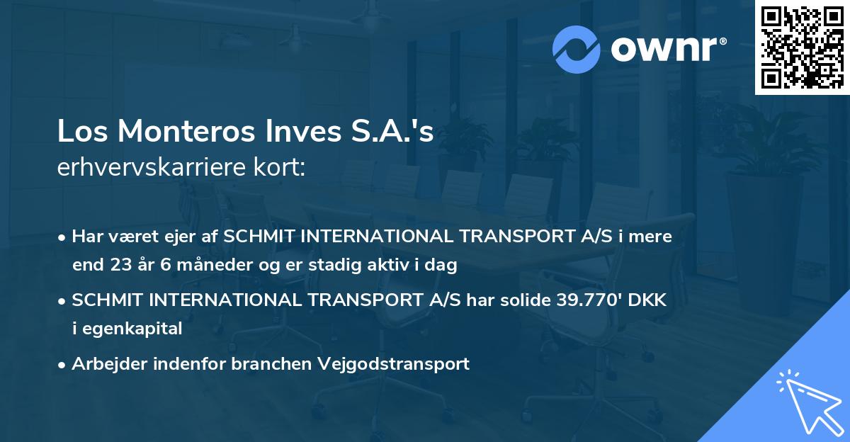 Los Monteros Inves S.A.'s erhvervskarriere kort
