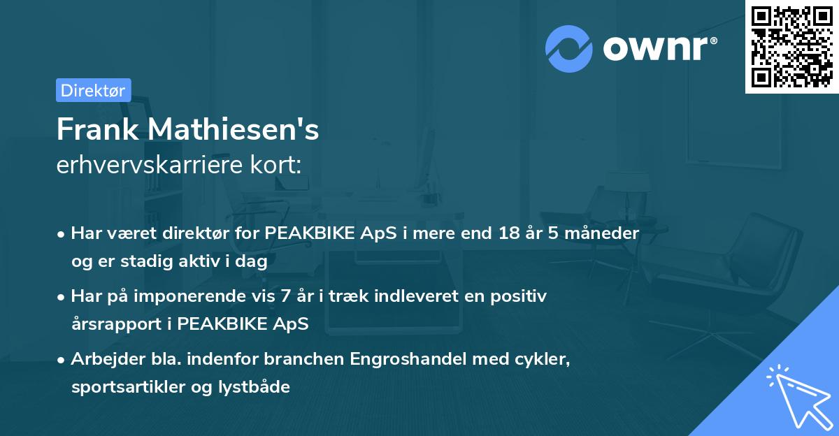 Frank Mathiesen's erhvervskarriere kort