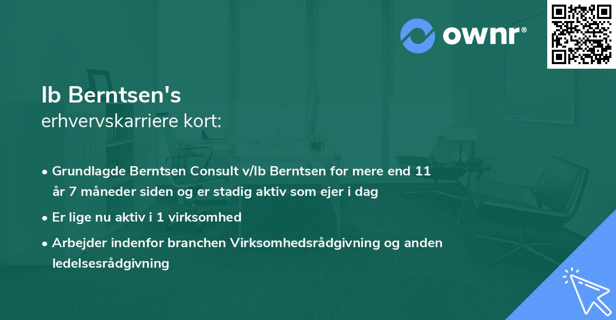Ib Berntsen's erhvervskarriere kort