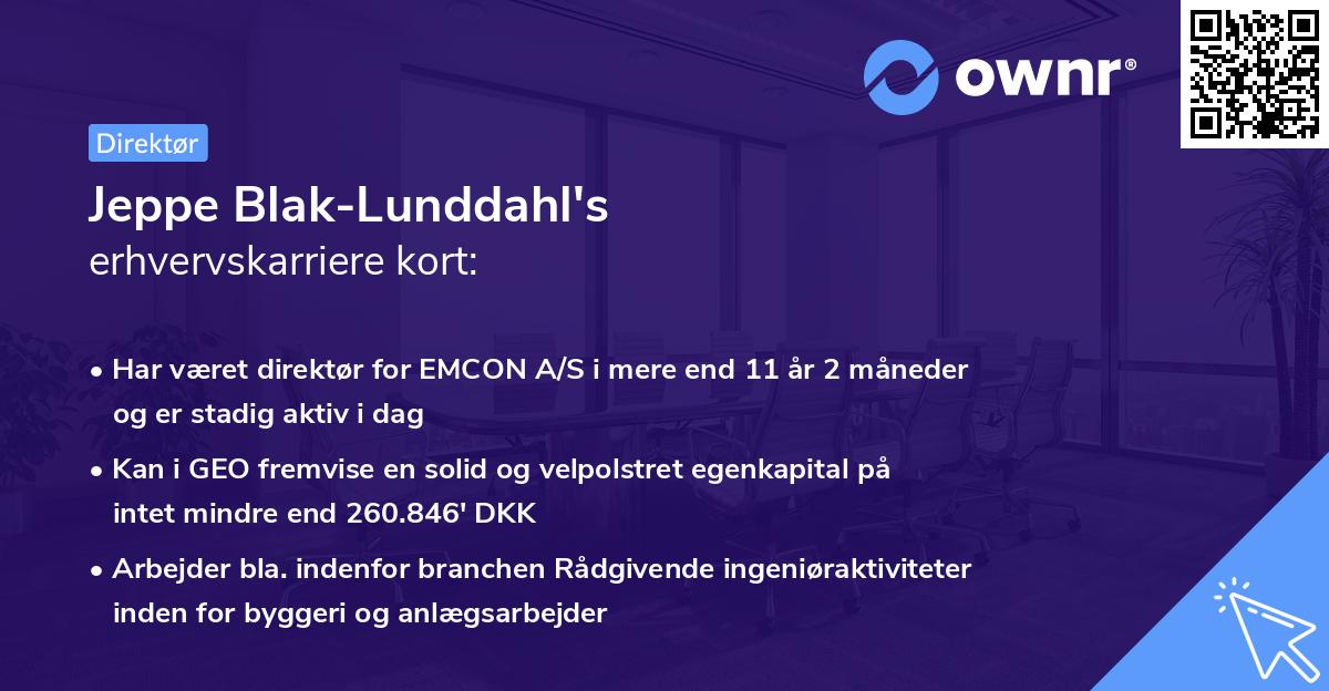 Jeppe Blak-Lunddahl's erhvervskarriere kort