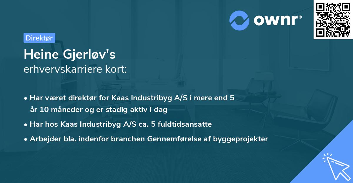 Heine Gjerløv's erhvervskarriere kort
