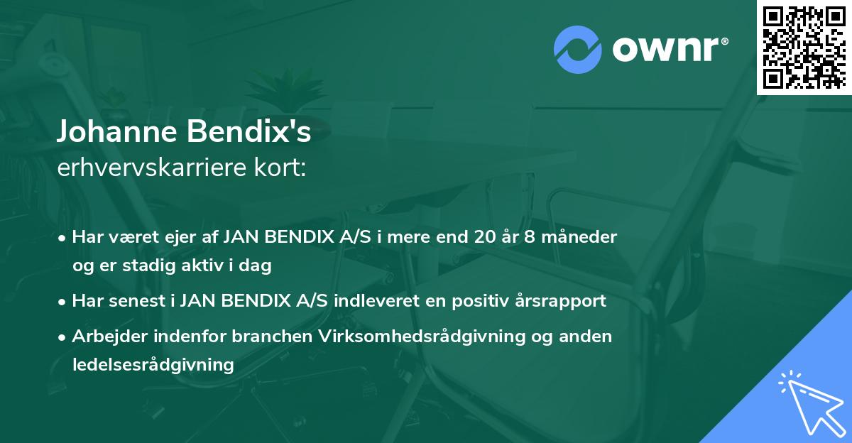 Johanne Bendix's erhvervskarriere kort