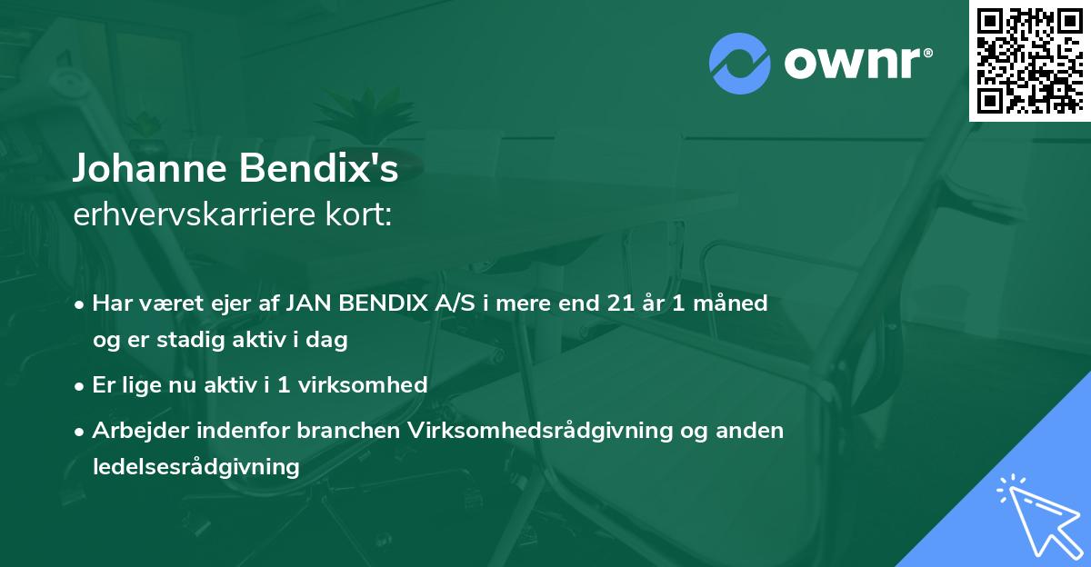 Johanne Bendix's erhvervskarriere kort