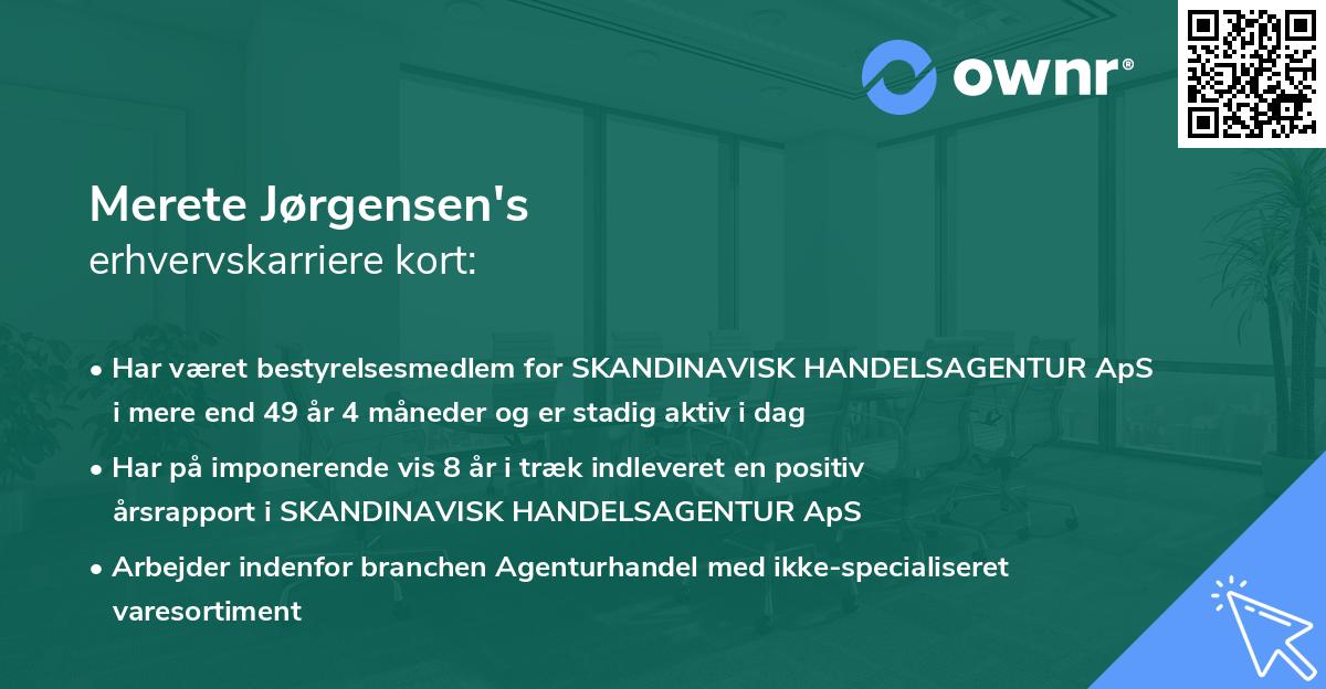 Merete Jørgensen's erhvervskarriere kort