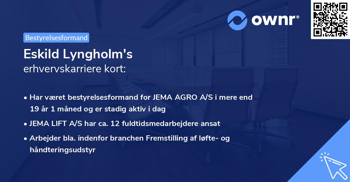 Eskild Lyngholm's erhvervskarriere kort