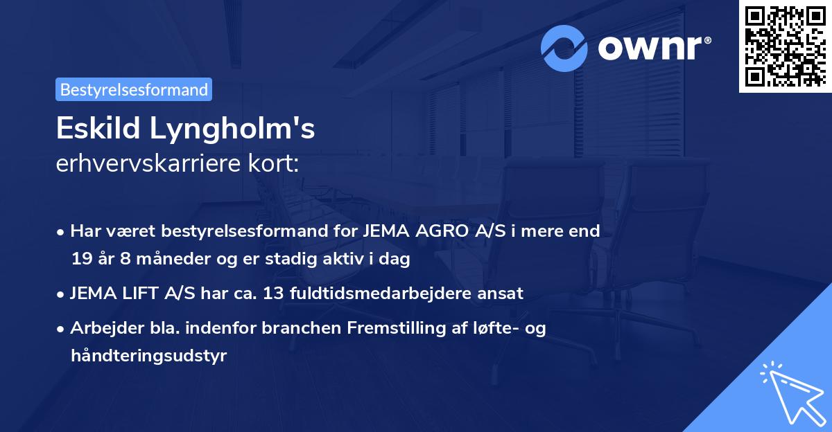 Eskild Lyngholm's erhvervskarriere kort