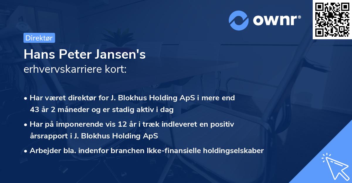 Hans Peter Jansen's erhvervskarriere kort