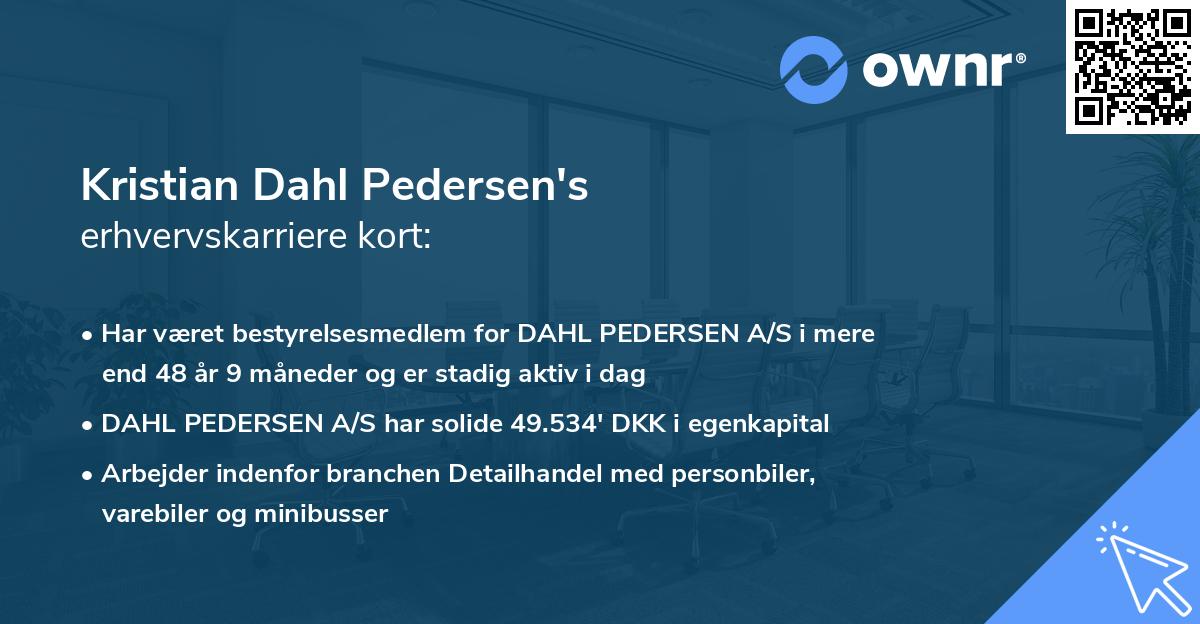 Kristian Dahl Pedersen's erhvervskarriere kort