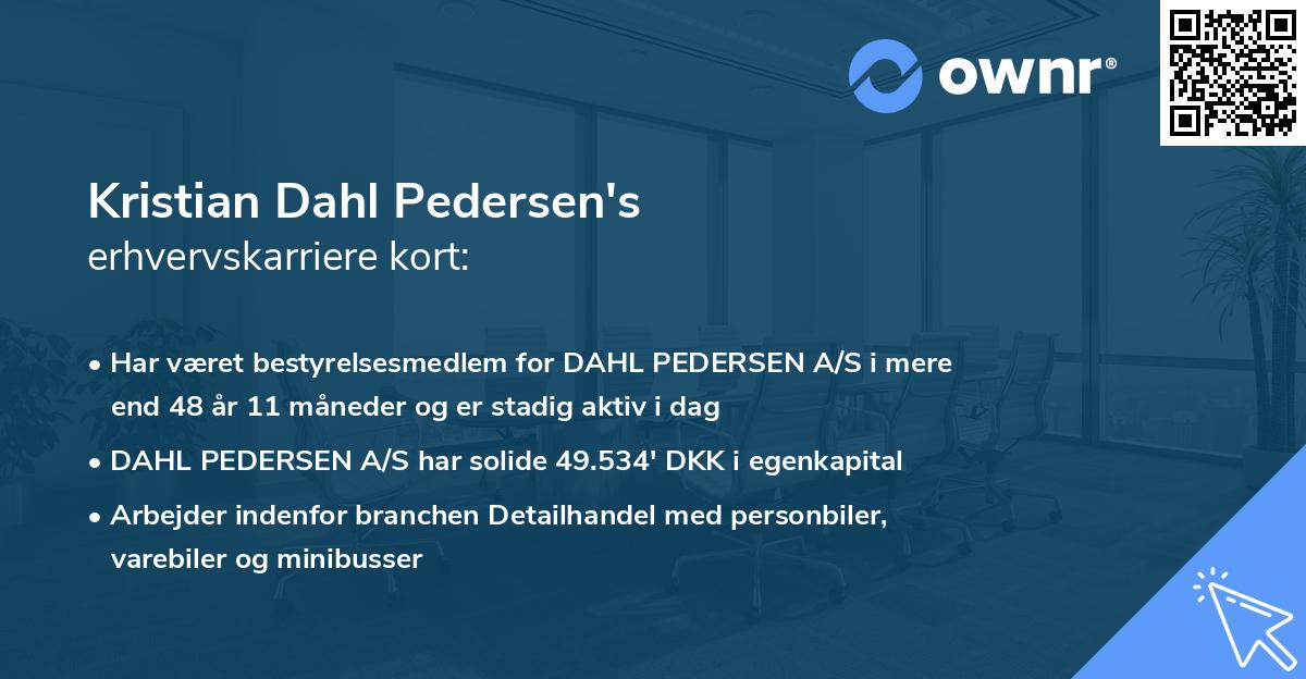 Kristian Dahl Pedersen's erhvervskarriere kort