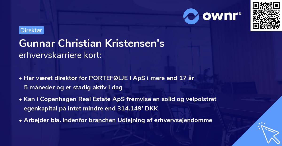 Gunnar Christian Kristensen's erhvervskarriere kort