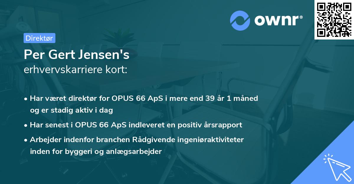 Per Gert Jensen's erhvervskarriere kort