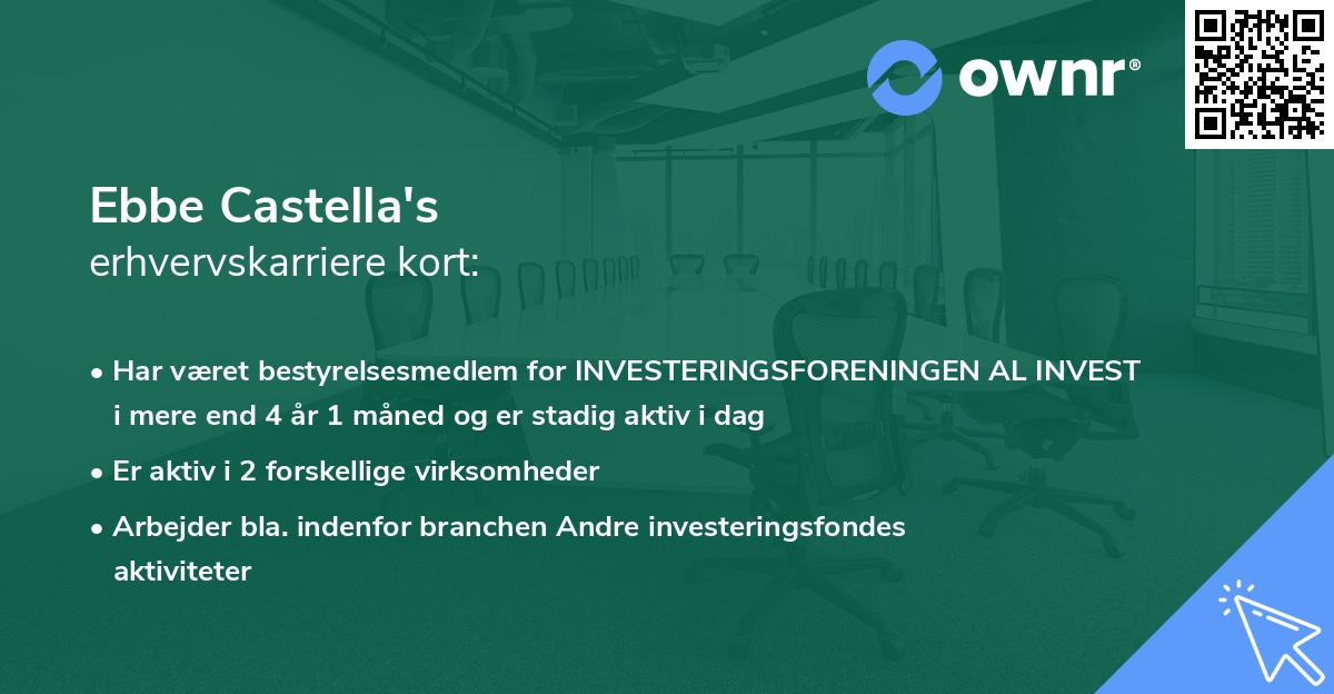 Ebbe Castella's erhvervskarriere kort