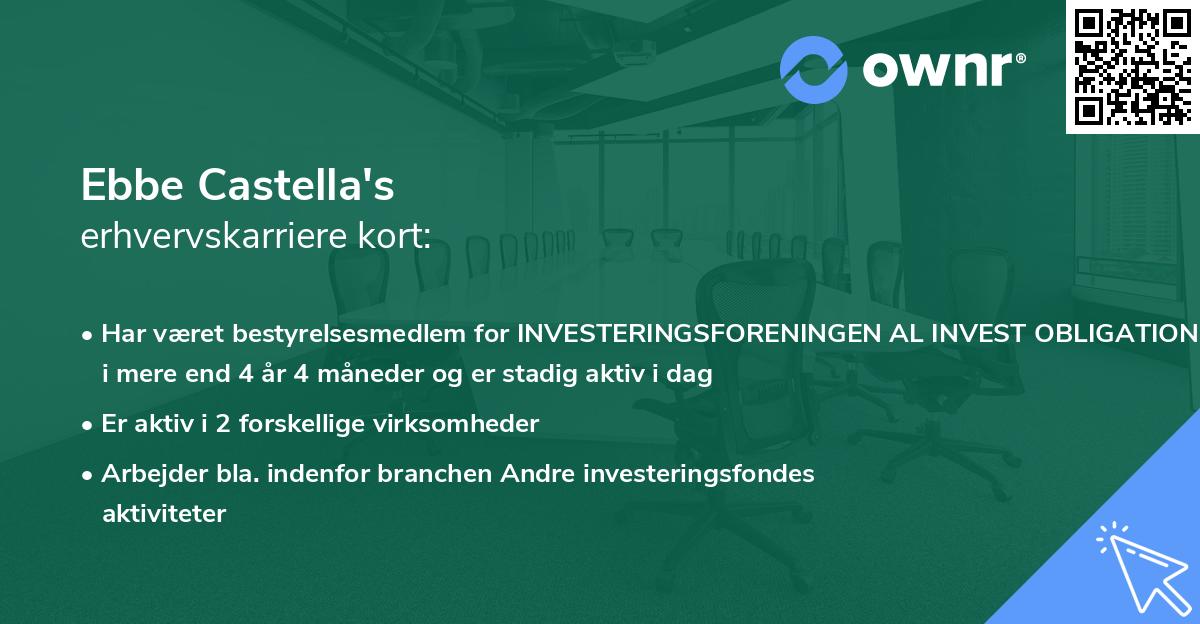 Ebbe Castella's erhvervskarriere kort