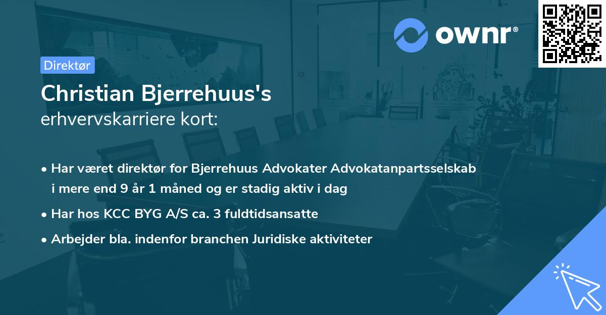 Christian Bjerrehuus's erhvervskarriere kort