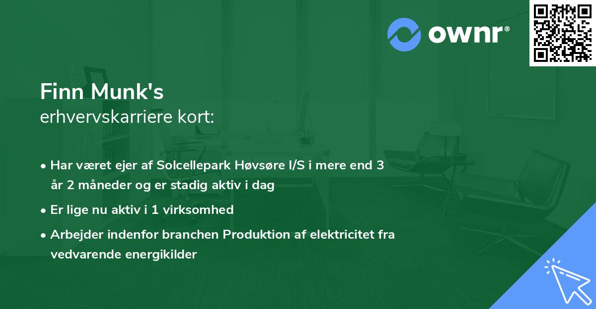 Finn Munk's erhvervskarriere kort