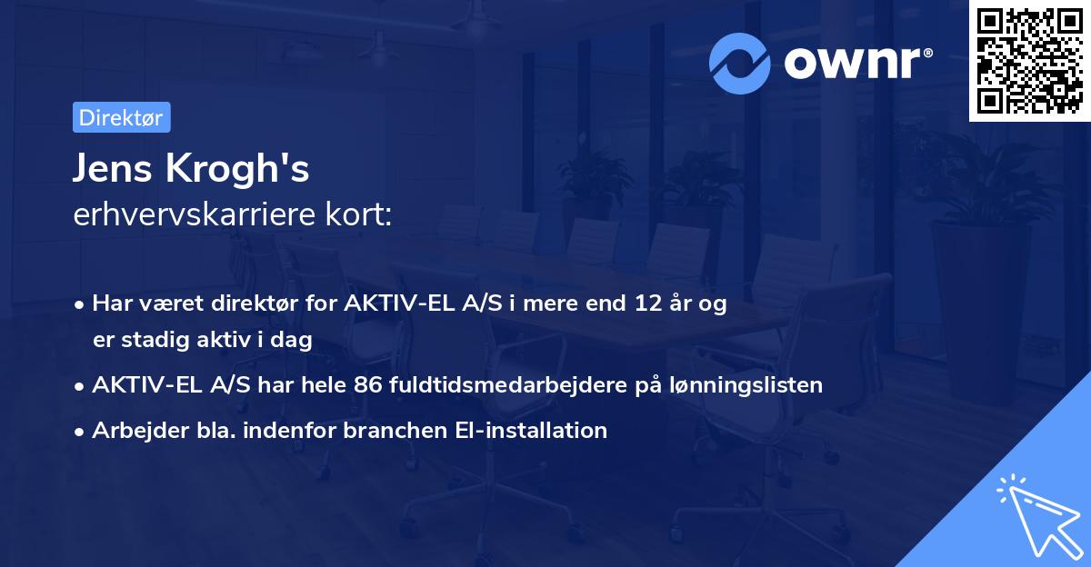 Jens Krogh's erhvervskarriere kort