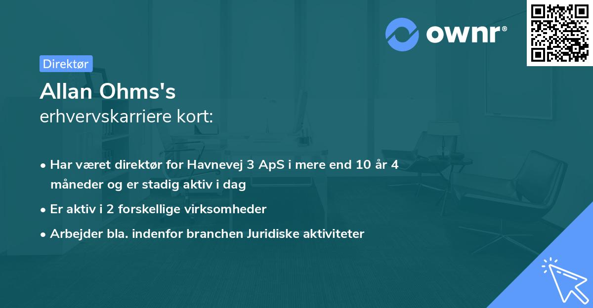 Allan Ohms's erhvervskarriere kort