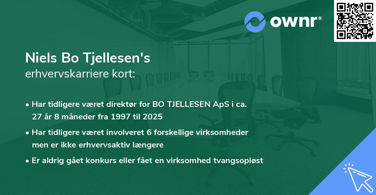 Niels Bo Tjellesen's erhvervskarriere kort